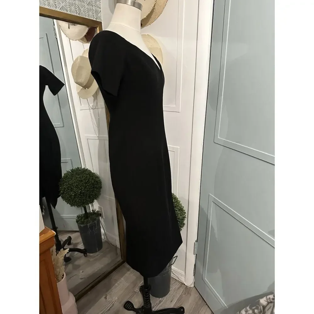 Cinq A Sept Birch Off The Shoulders Sheath Midi Cocktail Dress Black Size 10 - Picture 6 of 10